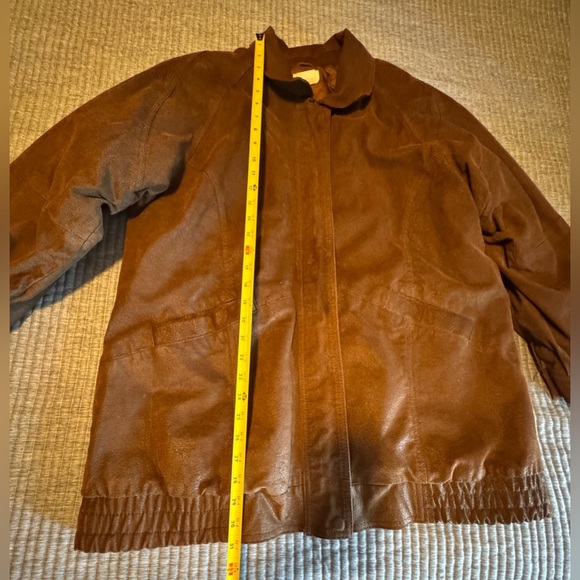 Roaman's Dark Brown Leather Suede Jacket Size A8-Large - Picture 6 of 13